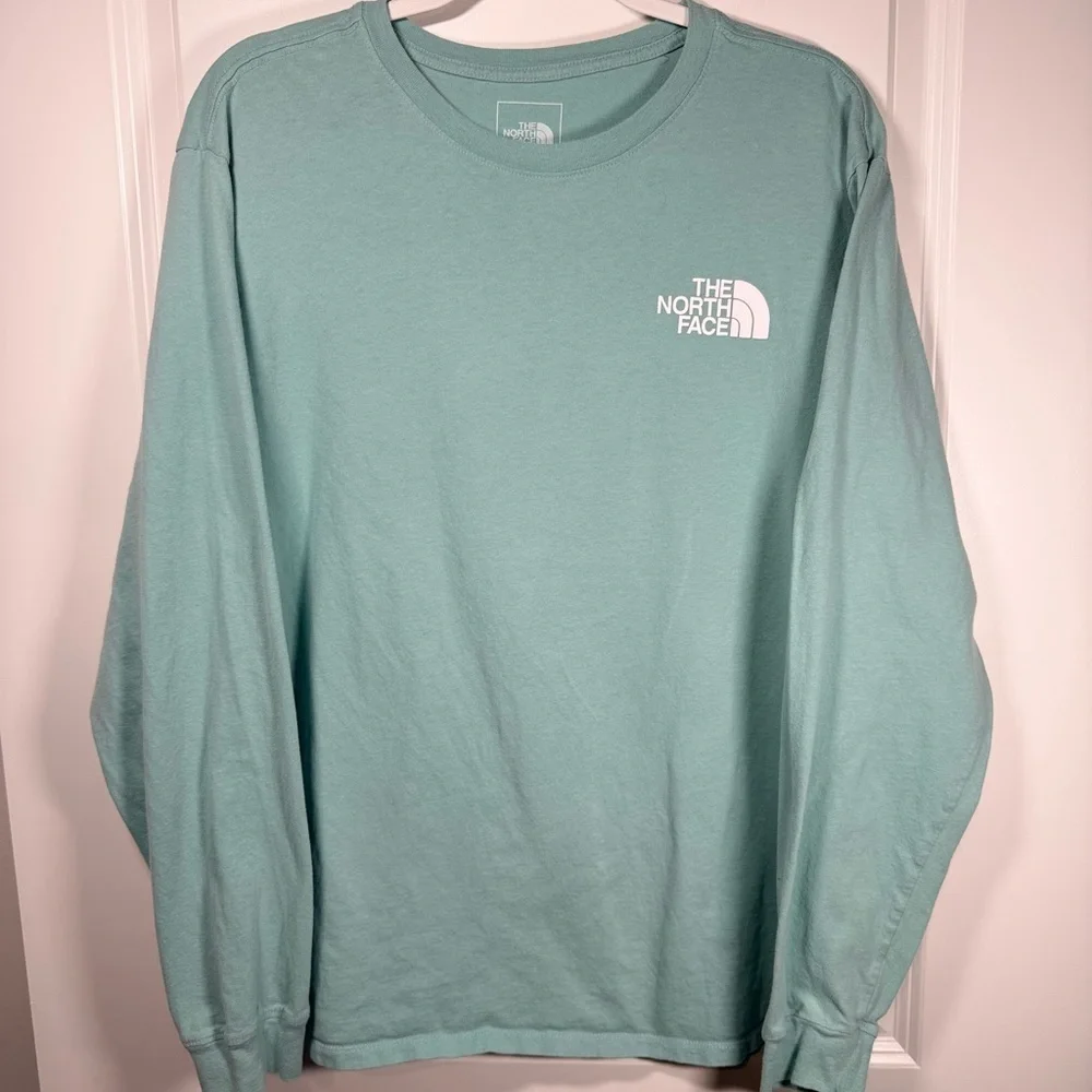 The North Face Seafoam Blue Mens Long Sleeve T-Shirt Size Large